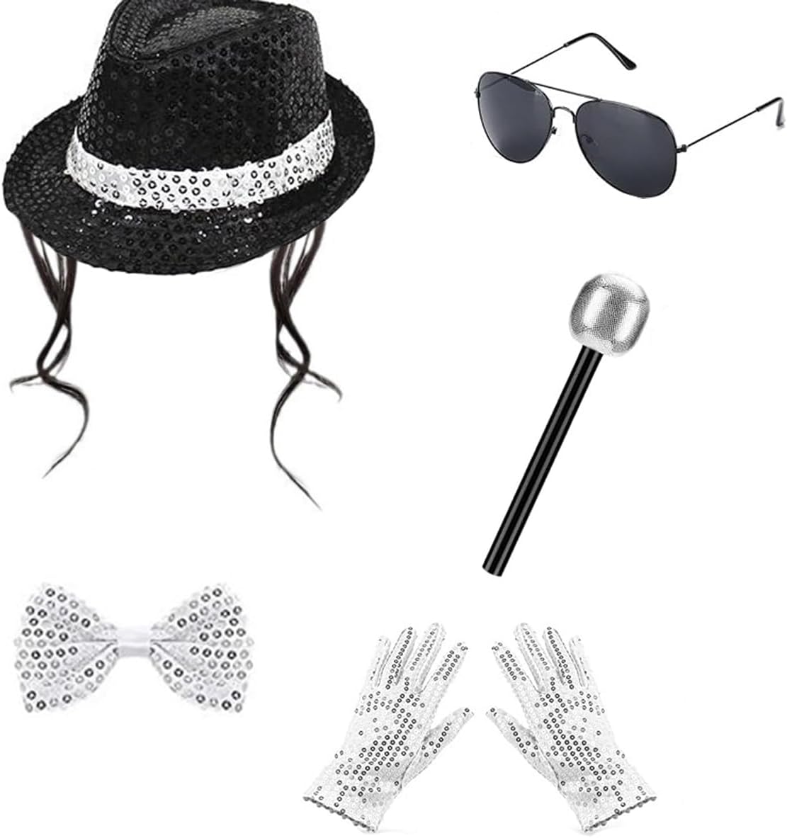Men'S Accessories In The 90S - メンズダンススターコスチュームハロウィン80年代90年代ポップステージパーティーコスチュームアクセサリーセットスパンコール歌手コスチュームアクセサリーセット