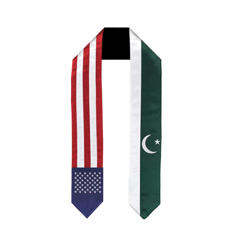 Men Accessories Pakistan - 180*14 センチメートルアメリカパキスタン国旗卒業ストール学士ガウンアクセサリー卒業サッシュスカーフ