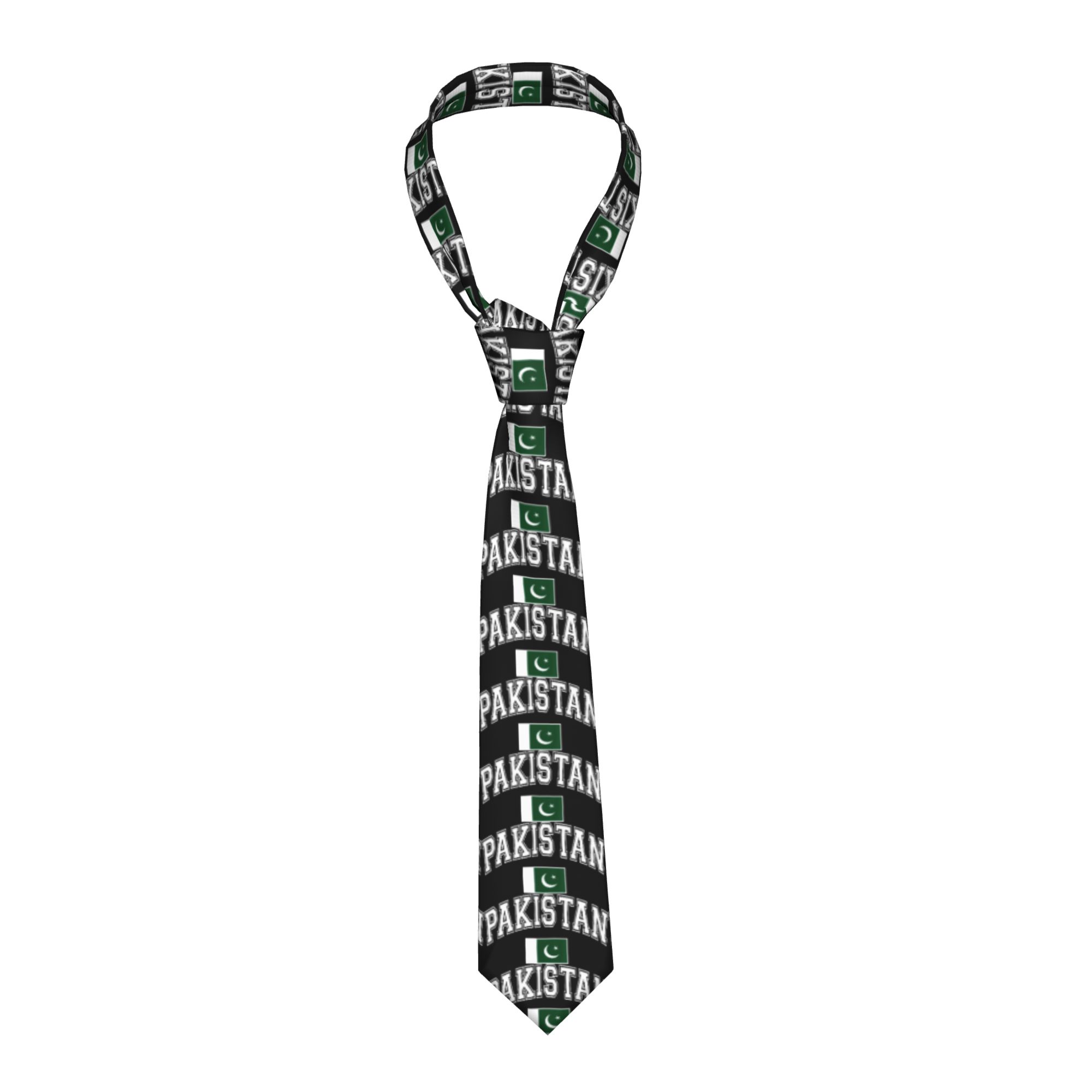 Men Accessories Pakistan - パキスタンパキスタン国旗ネクタイレジャーネクタイ男性レトロカジュアルネクタイアクセサリー品質グラフィックカラーネクタイ