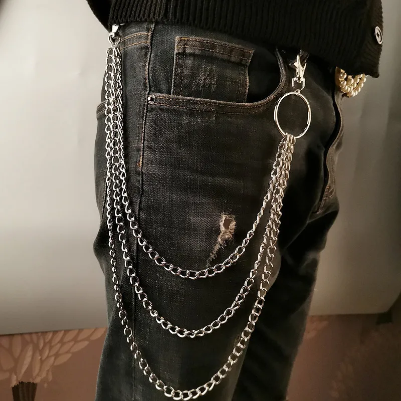 Men'S Accessories Wallet - レイヤーメタルベルトチェーンパンクフックメタルウエストウォレットキーチェーンジュエリーヒップホップファッション男性女性用ジュエリーアクセサリー新作