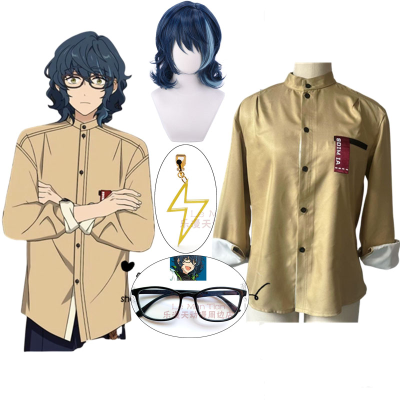 Men Accessories For Suit - アニメ青葉つむぎコスプレ衣装男性女性長袖シャツ日常衣装ウィッグイヤリングハロウィンカーニバルパーティースーツ