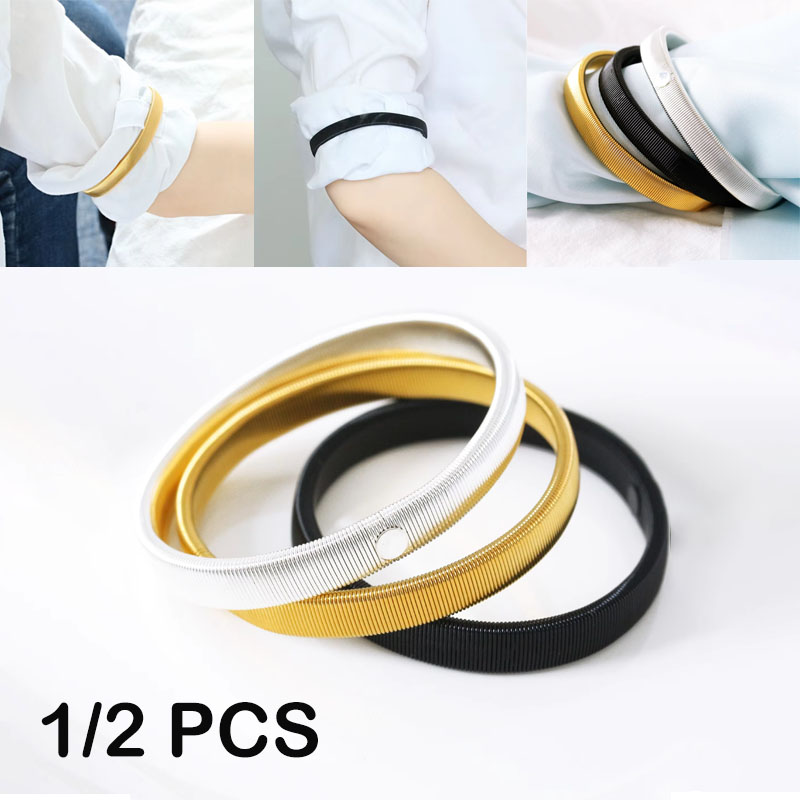 Men'S Accessories Holder - 1 個弾性アームバンドシャツスリーブホルダー女性男性ファッション調節可能なアームカフスバンドパーティー結婚式の衣類アクセサリー
