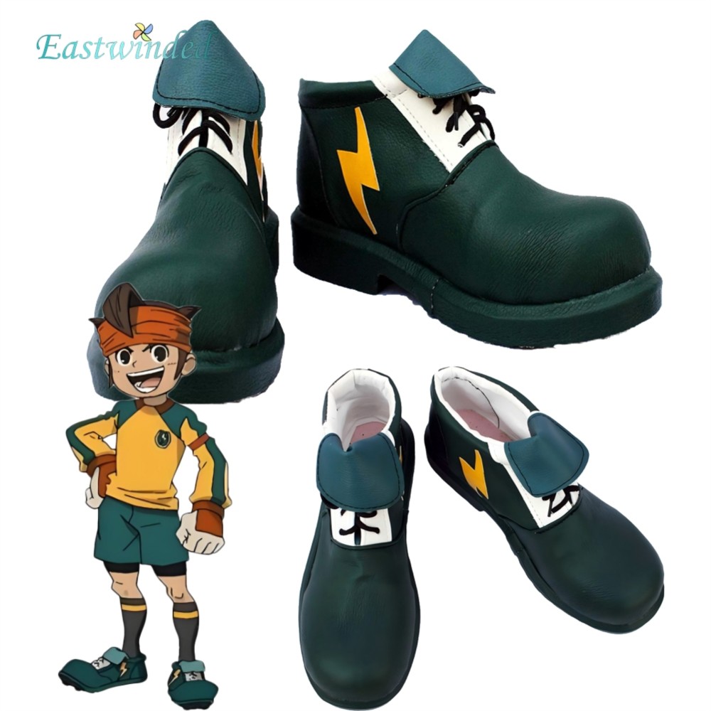 Men Accessories For Suit - アニメイナズマ 11th 江野茂ルコスプレ靴グリーンスニーカーコスチュームアクセサリーロールプレイスーツ小道具ハロウィンカーニバルパーティー