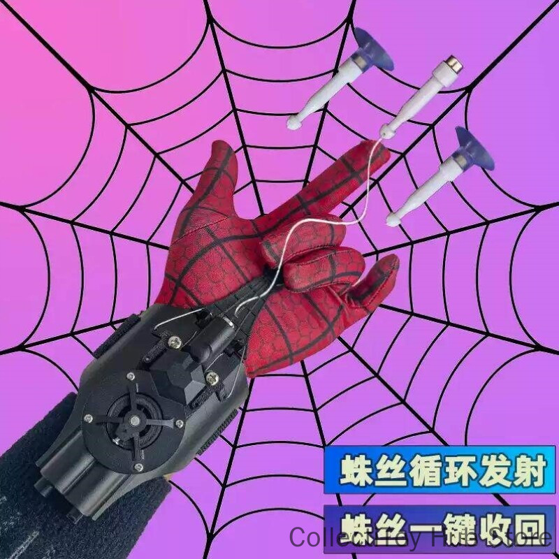 Men Accessories Gadgets - スパイダーマン ウェブランチャー 電動自動巻き取り式 ストリングシューティング リストバンドグローブ コスプレコスチュームアクセサリー