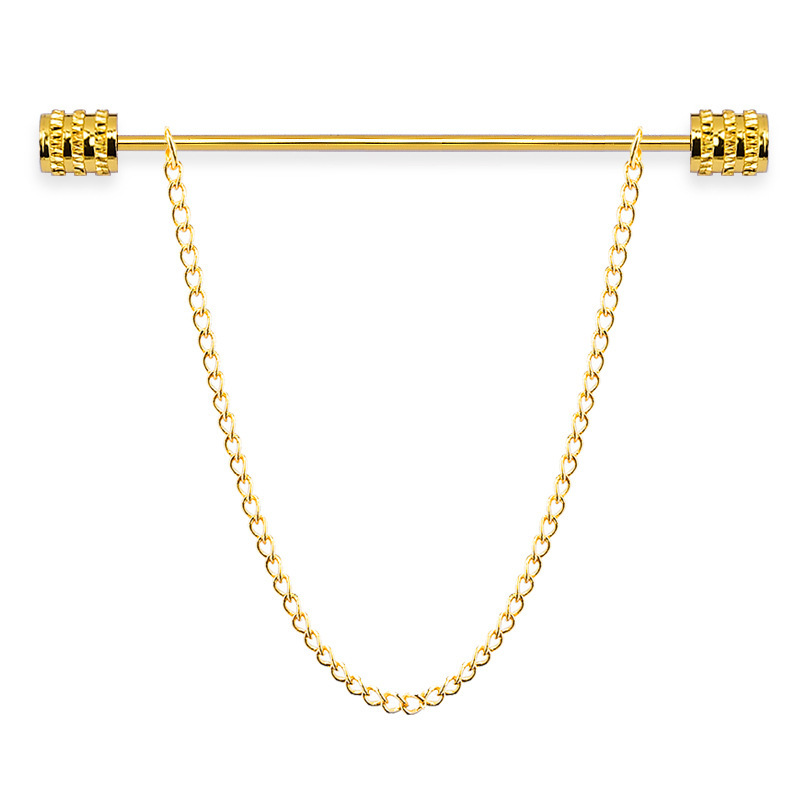 Men Accessories Gift - 新しいメンズブローチシャツスタンドアップカラーピン固定クラスプタッセルフレンチタイピンエレガントなアクセサリービジネスジュエリーギフト