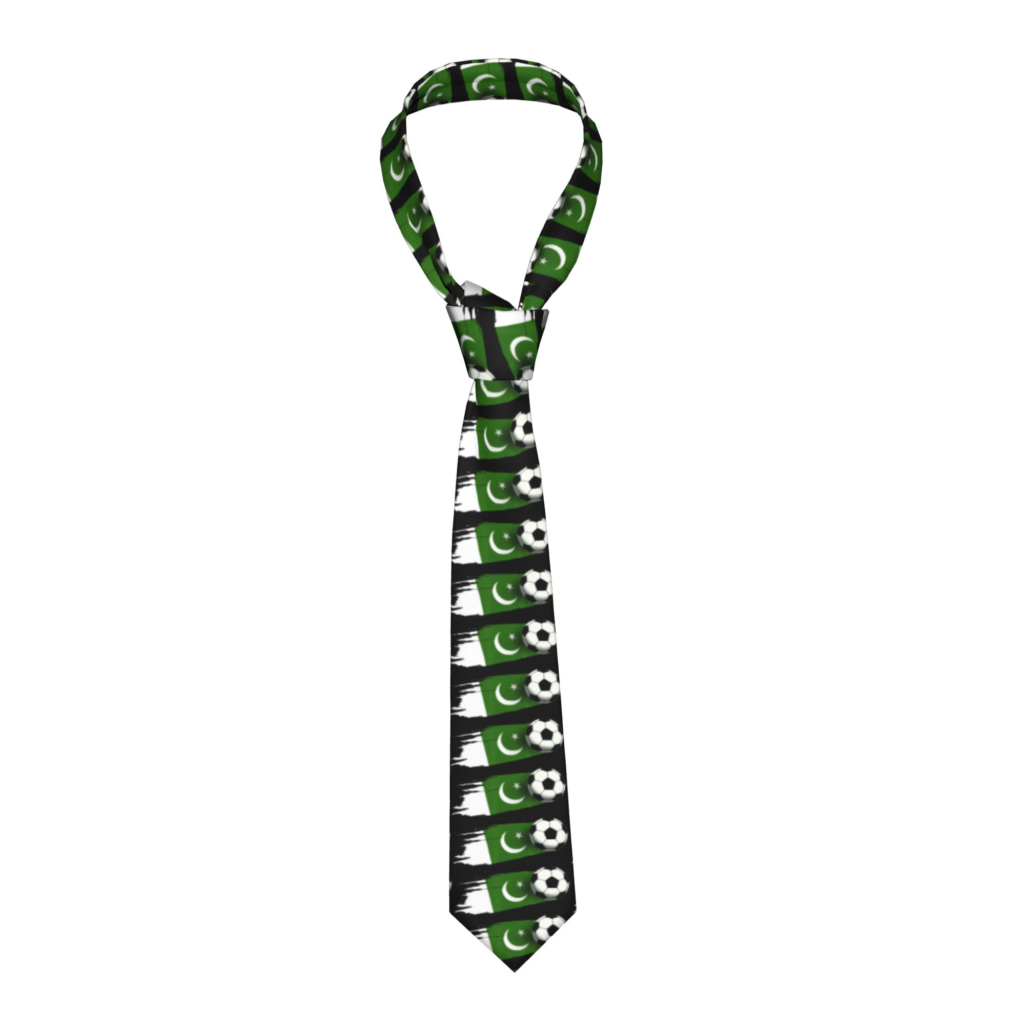 Men Accessories Pakistan - メンズネクタイ パキスタン国旗 パキスタンサッカーフラッグ パキスタンネックタイ クールファッション カラーネクタイ