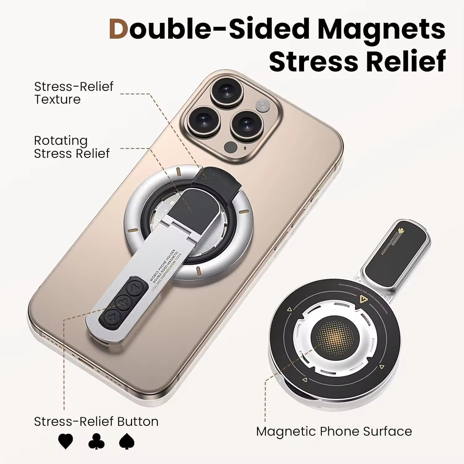 両面磁気フィンガーリングホルダー回転式スマホスタンド多機能ス - Men'S Accessories Holder のレビューと価格
