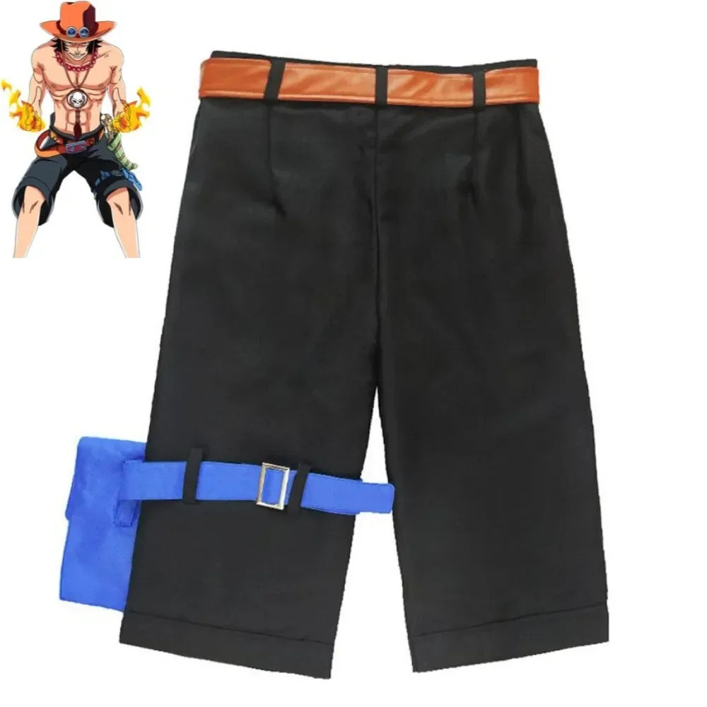 アニメポートガス·D·エースコスプレ衣装白ひげ海賊団黒ショー - Men Accessories For Suit のレビューと価格