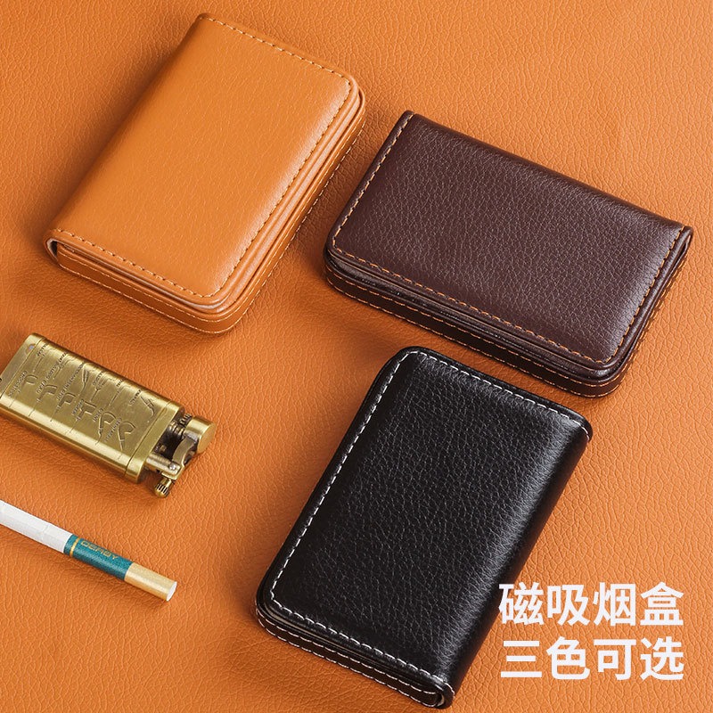 ポータブル 8 ミリメートルシガレットケース PU レザー名 - Men'S Accessories Holder のレビューと価格
