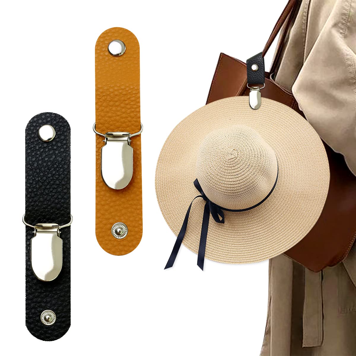 PUレザー製ハットクリップ、旅行用バッグ、ハンドバッグ、バッ - Men'S Accessories Holder のレビューと価格