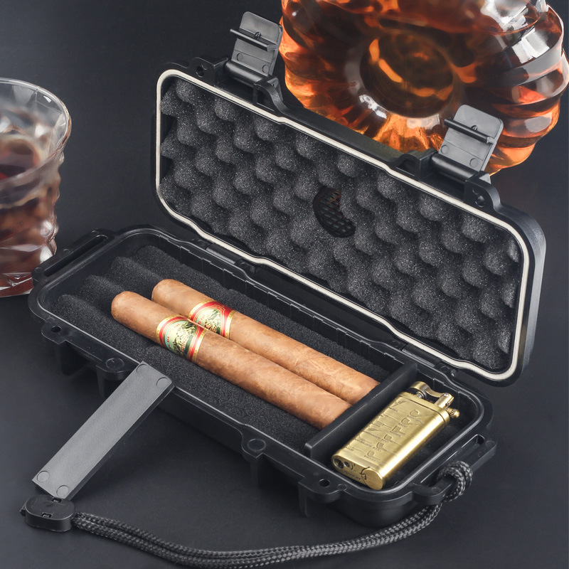 携帯用シガーヒュミドール、加湿器付き、防水ABSトラベルケー - Men Accessories Gadgets のレビューと価格