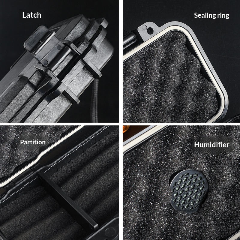 携帯用シガーヒュミドール、加湿器付き、防水ABSトラベルケー - Men Accessories Gadgets のレビューと価格