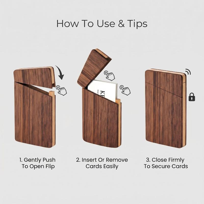 携帯用木製名刺ホルダー スリムカードケース メンズ用 木製名 - Men'S Accessories Holder のレビューと価格